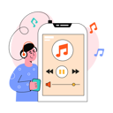 پیش‌نمایش فایل listening-music-7467184 از پک حباب کسب‌وکار