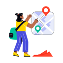 پیش‌نمایش فایل girl-finding-online-tracking-8324765 از پک نقشه و مسیریابی