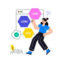 پیش‌نمایش فایل girl-doing-domain-registration-8628863 از پک خدمات وب