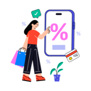 پیش‌نمایش فایل girl-getting-mobile-discount-8641990 از پک فروش و تبلیغات تشویقی