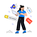 پیش‌نمایش فایل girl-shopping-on-cyber-monday-8641983 از پک فروش و تبلیغات تشویقی