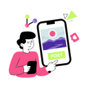 پیش‌نمایش فایل man-sharing-post-on-social-media-9065853 از پک اشتیاق سفر