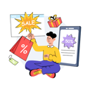 پیش‌نمایش فایل boy-is-doing-sale-shopping-10216020 از پک خرید آنلاین و تجارت الکترونیک
