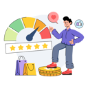 پیش‌نمایش فایل boy-is-giving-his-customer-satisfaction-feedback-10216009 از پک خرید آنلاین و تجارت الکترونیک