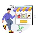پیش‌نمایش فایل boy-is-giving-online-order-10216023 از پک خرید آنلاین و تجارت الکترونیک
