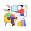 پیش‌نمایش فایل boy-receives-his-online-order-package-10216014 از پک خرید آنلاین و تجارت الکترونیک