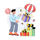 پیش‌نمایش فایل boy-receives-many-online-surprise-gifts-10216017 از پک خرید آنلاین و تجارت الکترونیک