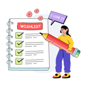 پیش‌نمایش فایل girl-is-checking-her-wishlist-10216026 از پک خرید آنلاین و تجارت الکترونیک