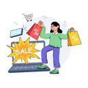 پیش‌نمایش فایل girl-is-doing-discount-shopping-10216012 از پک خرید آنلاین و تجارت الکترونیک