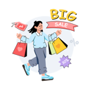 پیش‌نمایش فایل girl-is-doing-discount-shopping-10216030 از پک خرید آنلاین و تجارت الکترونیک