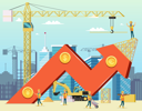 پیش‌نمایش فایل arrow-stock-trade-graph-of-housing-cost-2225192 از پک ساختمان‌سازی