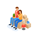 پیش‌نمایش فایل couple-seating-on-boxes-while-shifting-house-2548994 از پک خدمات اسباب‌کشی