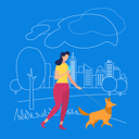 پیش‌نمایش فایل girl-walk-with-pet-in-park-summertime-in-city-2706238 از پک پارک