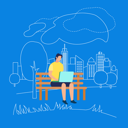 پیش‌نمایش فایل man-sitting-on-bench-in-park-with-laptop-2706239 از پک پارک