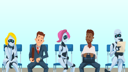 پیش‌نمایش فایل human-and-robots-sitting-in-queue-2741556 از پک ربات Recruitment
