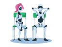 پیش‌نمایش فایل relaxed-male-and-female-robot-sitting-on-chair-2741555 از پک ربات Recruitment