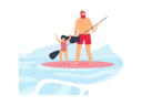 پیش‌نمایش فایل father-and-happy-daughter-standing-and-riding-surfboard-2883563 از پک موج‌سواری
