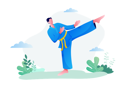پیش‌نمایش فایل karate-man-on-train-7869976 از پک بسته فعالیت‌های ورزشی