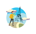 پیش‌نمایش فایل man-clicking-photo-of-eiffel-tower-5512518 از پک سفر