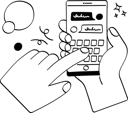 پیش‌نمایش فایل chatting-on-social-media-3295896 از پک پک ایلاستریشن‌های ویدیلی - سیاه‌وسفید