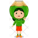 پیش‌نمایش فایل girl-kids-coconut-character-9313644 از پک شخصیت میوه ای دختر بچه