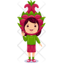 پیش‌نمایش فایل girl-kids-dragon-fruit-character-9313645 از پک شخصیت میوه ای دختر بچه