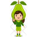 پیش‌نمایش فایل girl-kids-pear-character-9313652 از پک شخصیت میوه ای دختر بچه