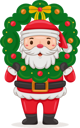 پیش‌نمایش فایل santa-claus-deliver-christmas-wreath-7210308 از پک بابا نوئل