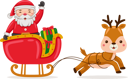 پیش‌نمایش فایل santa-claus-riding-sleigh-with-reindeer-to-deliver-christmas-presents-7210318 از پک بابا نوئل