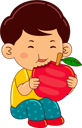 پیش‌نمایش فایل boy-eating-apple-9080500 از پک پسر در حال خوردن