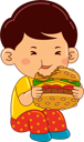 پیش‌نمایش فایل boy-eating-burger-9069584 از پک پسر در حال خوردن