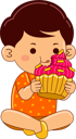 پیش‌نمایش فایل boy-eating-cup-cake-9069588 از پک پسر در حال خوردن