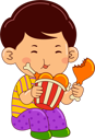 پیش‌نمایش فایل boy-eating-fried-chicken-9069590 از پک پسر در حال خوردن