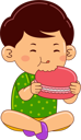 پیش‌نمایش فایل boy-eating-macaroon-9069594 از پک پسر در حال خوردن