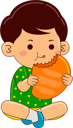 پیش‌نمایش فایل boy-eating-mango-9080512 از پک پسر در حال خوردن