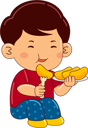 پیش‌نمایش فایل boy-eating-orange-9080515 از پک پسر در حال خوردن