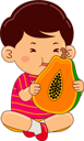 پیش‌نمایش فایل boy-eating-papaya-9080517 از پک پسر در حال خوردن