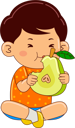 پیش‌نمایش فایل boy-eating-pear-9080519 از پک پسر در حال خوردن