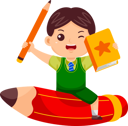 پیش‌نمایش فایل funny-kid-flying-on-pencil-9080789 از پک پسر بچه‌ها بازگشته به مدرسه