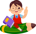 پیش‌نمایش فایل funny-kid-flying-on-pencil-and-showing-thumb-up-9080790 از پک پسر بچه‌ها بازگشته به مدرسه