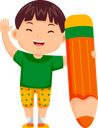 پیش‌نمایش فایل little-boy-holding-pencil-and-waving-hand-9080786 از پک پسر بچه‌ها بازگشته به مدرسه