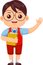 پیش‌نمایش فایل little-boy-waving-with-book-9080782 از پک پسر بچه‌ها بازگشته به مدرسه