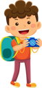 پیش‌نمایش فایل boy-traveler-holding-camera-taking-picture-9317152 از پک فعالیت روزانه کودکان