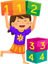 پیش‌نمایش فایل girl-playing-number-blocks-9317150 از پک فعالیت روزانه کودکان