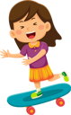 پیش‌نمایش فایل girl-playing-skateboard-9317158 از پک فعالیت روزانه کودکان