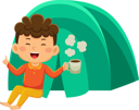 پیش‌نمایش فایل happy-boy-camping-9318249 از پک فعالیت روزانه کودکان