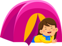 پیش‌نمایش فایل happy-girl-camping-9318250 از پک فعالیت روزانه کودکان