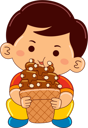 پیش‌نمایش فایل boy-drinking-coffee-almond-ice-cream-cone-9383831 از پک کودکان خوردن دسر