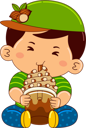 پیش‌نمایش فایل boy-drinking-coffee-almond-ice-cream-float-9383833 از پک کودکان خوردن دسر