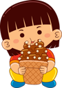پیش‌نمایش فایل girl-eating-coffee-almond-ice-cream-cone-9313768 از پک کودکان خوردن دسر